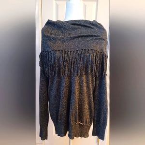 Michael Kors Women's Sparkly Fringe Sweater - Size Large